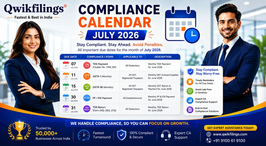 Compliance Calendar July 2026