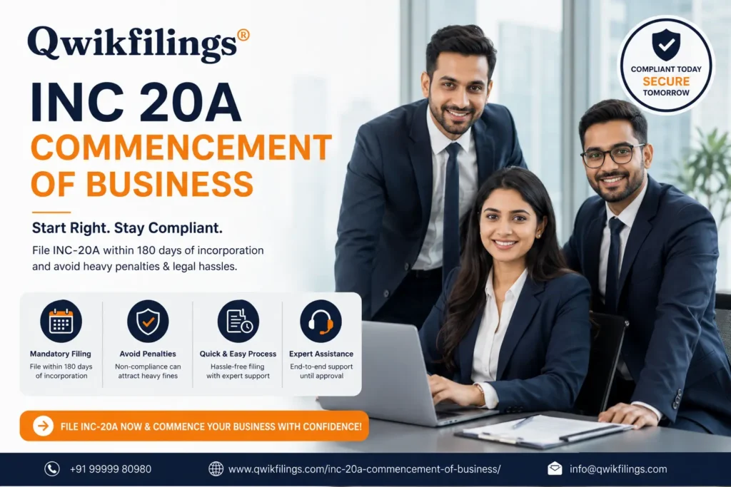 inc 20a commencement of business